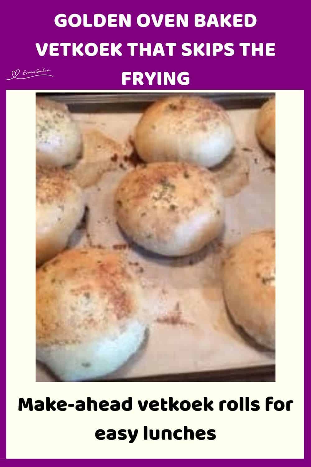 an image of 6 Oven Baked Vetkoek with savory filling