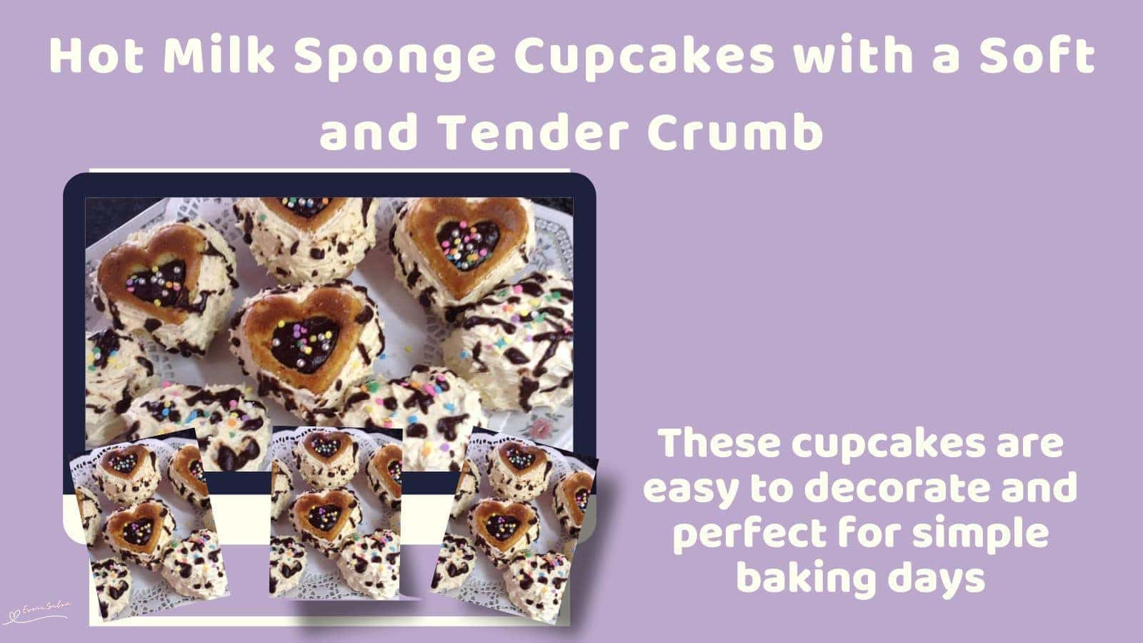 an image of small Hot Milk Heart Sponge Cakes