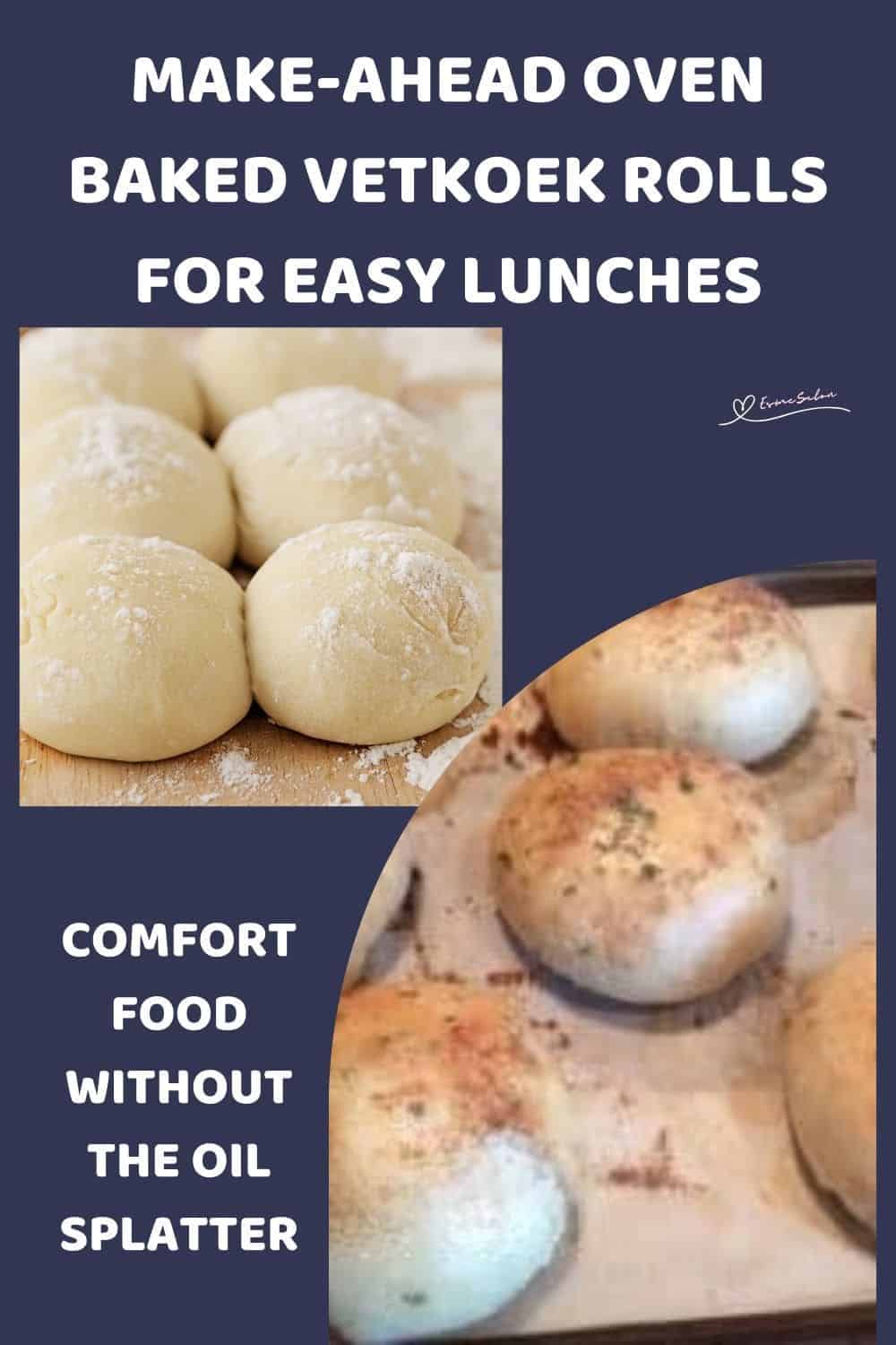 an image of 6 Oven Baked Vetkoek with savory filling