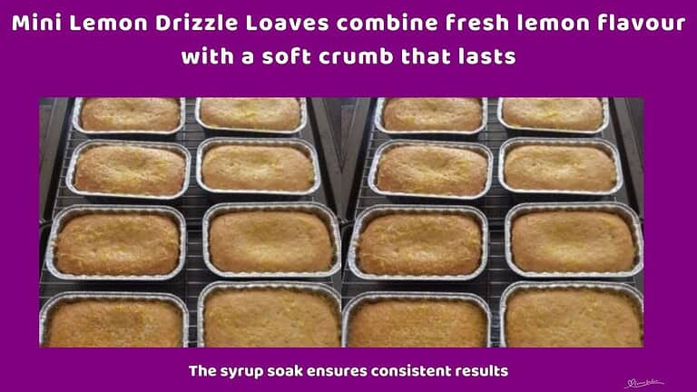 An image of 8 Mini Lemon Drizzle Loaves in foil holders