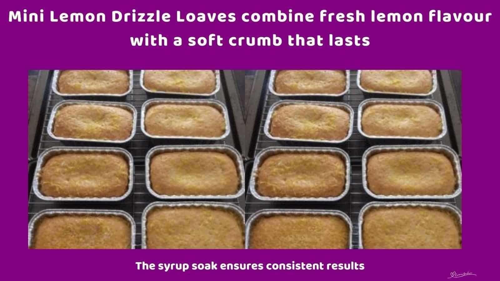 An image of 8 Mini Lemon Drizzle Loaves in foil holders