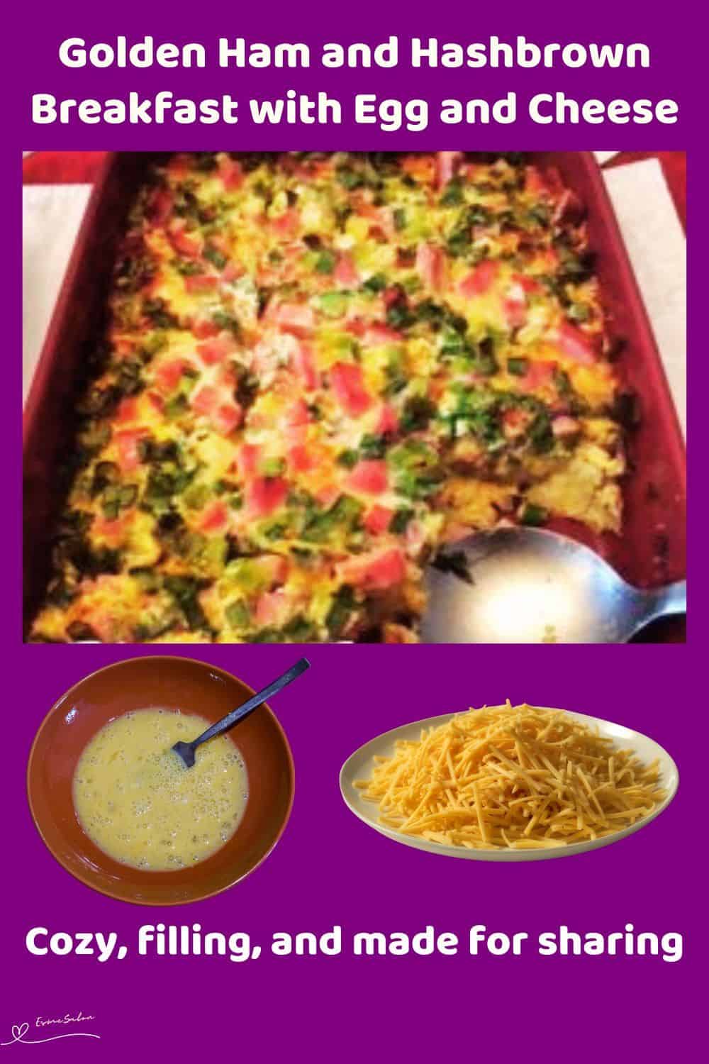 An image of a Golden Ham and Hashbrown Breakfast Casserole