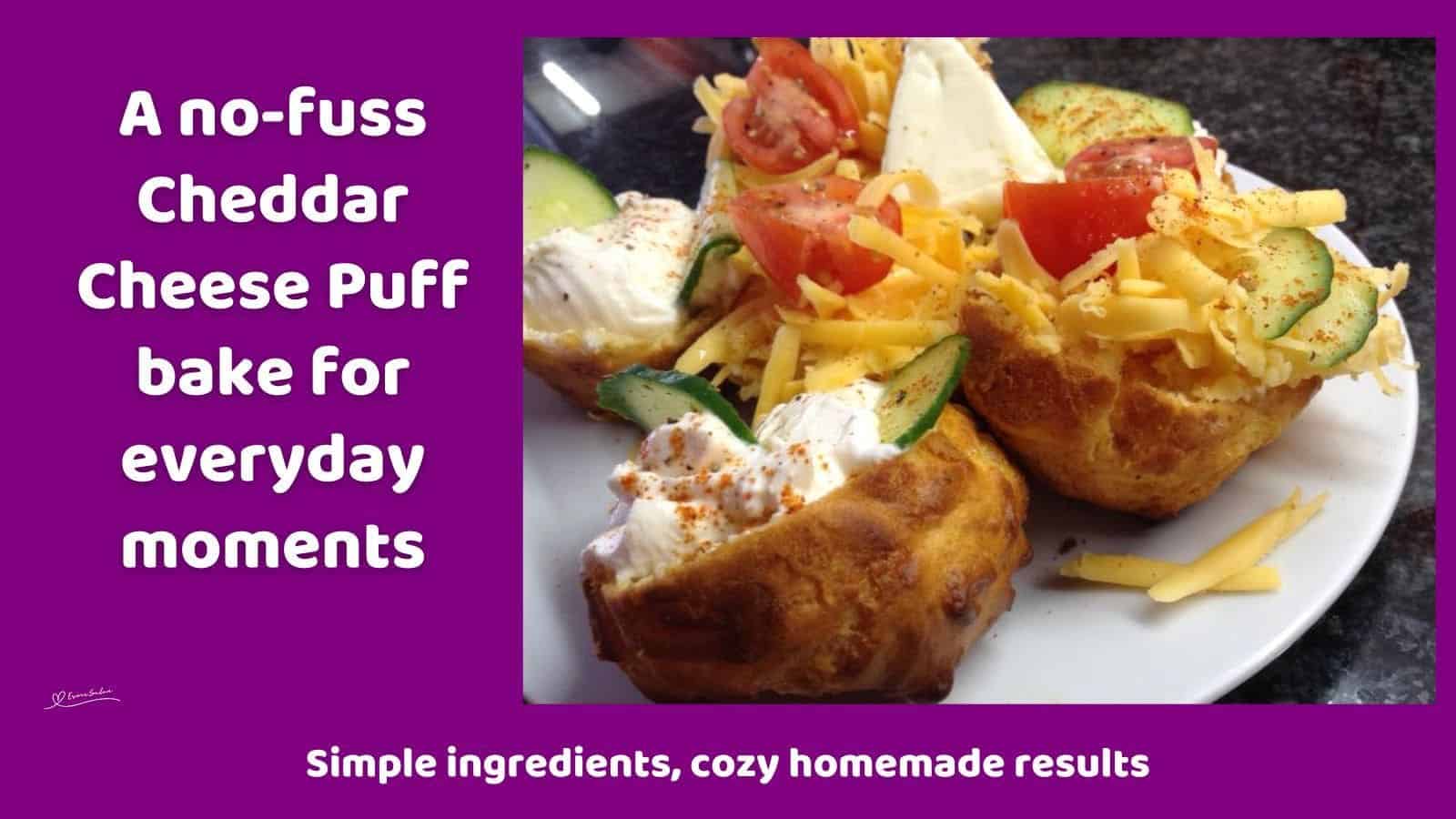 an image of Cheddar Cheese Puffs with smooth Jalapeño Cottage Cheese filling