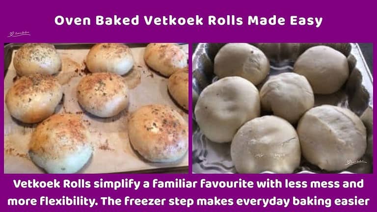 an image of 6 Oven Baked Vetkoek with savory filling