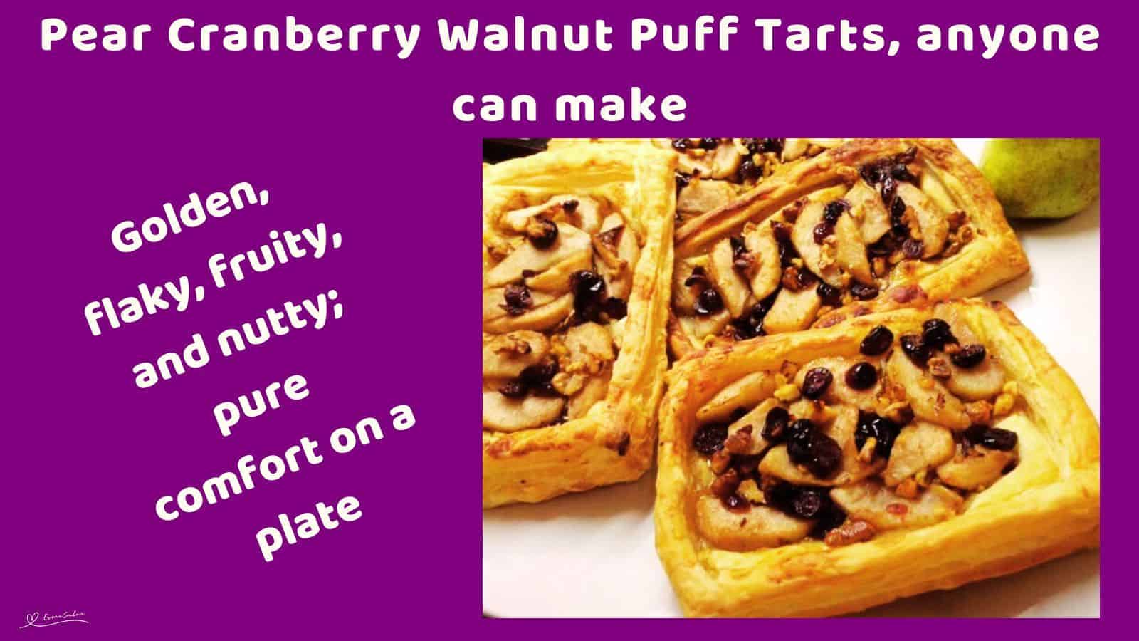 An image of Pear Cranberry Walnut Puff Tarts squares