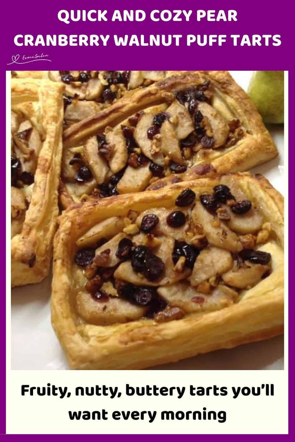 An image of Pear Cranberry Walnut Puff Tarts squares