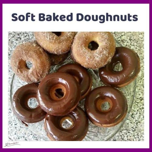 an image of Soft Baked Doughnuts, some covered with cinnamon sugar and others dipped in chocolatean image of Soft Baked Doughnuts, some covered with cinnamon sugar and others dipped in chocolate