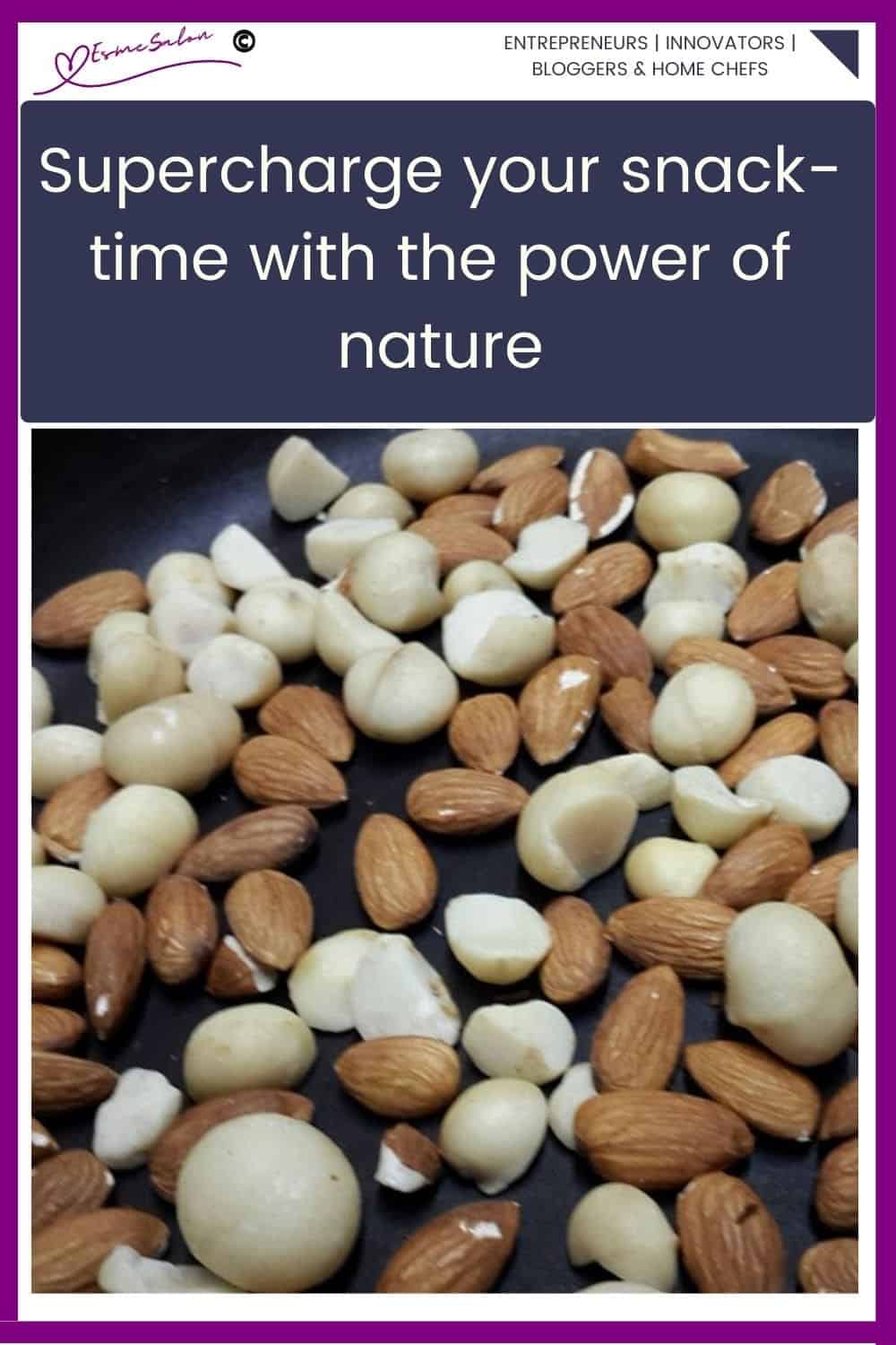 an image of Healthy Snacks Coconut slices; pumpkin seeds Macadamia nuts Almonds