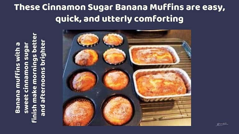 An image of Cinnamon Sugar Banana Muffins and mini loaves