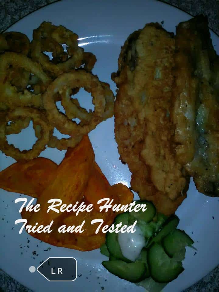 TRH Layne's Deep Fried Calamari and Hake with potato wedges