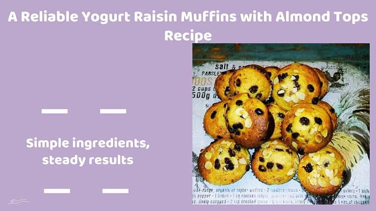 An image of Yogurt Raisin Muffins with Almond Tops