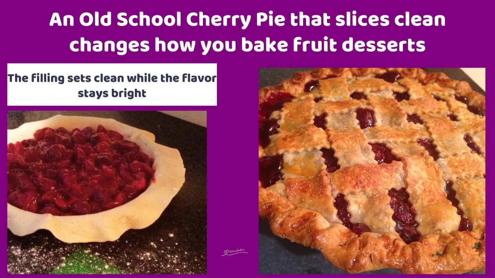 An image of an Old School Cherry Pie with a lattice top