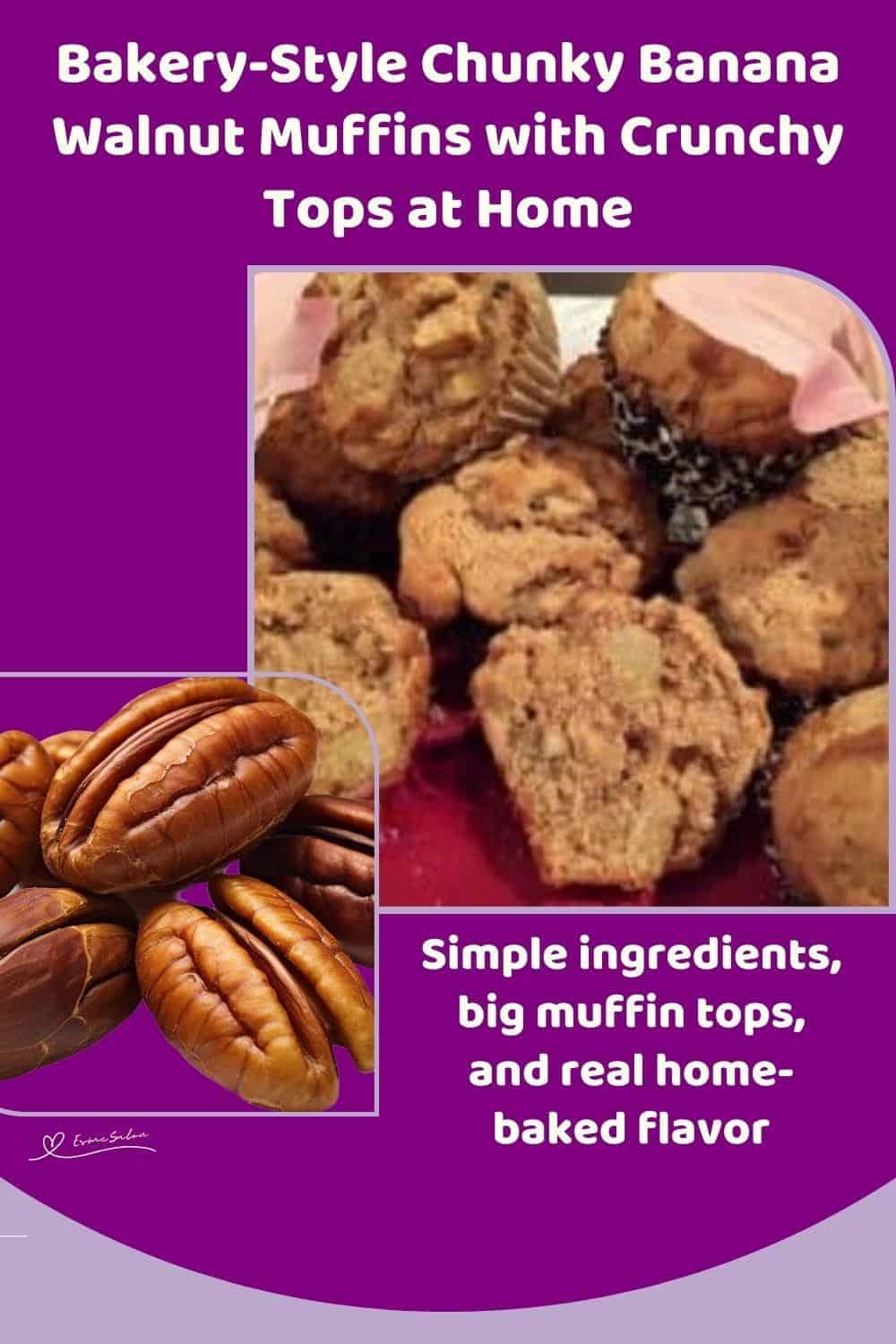 An image of Chunky Banana Walnut Muffins with Crunchy Tops