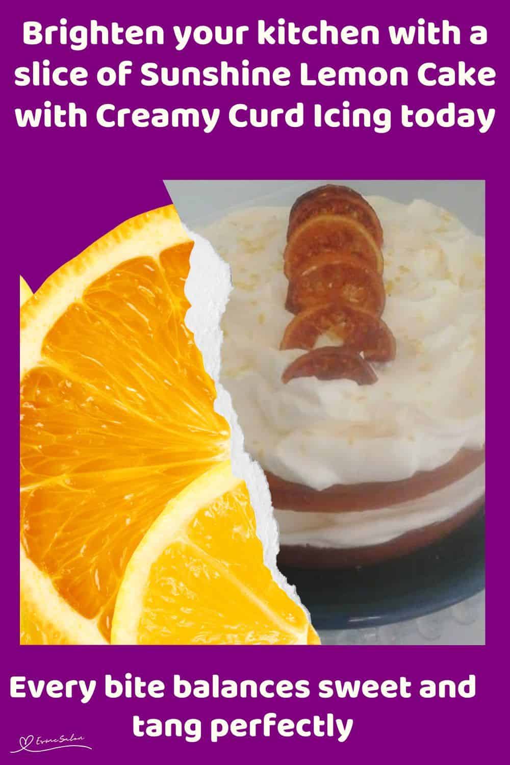 An image of a Sunshine Lemon Cake with Creamy Curd Icing