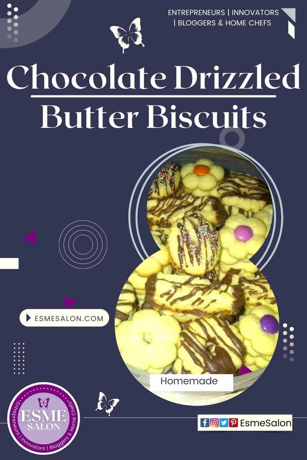 Butter Biscuits and Chocolate Drizzled with added colored candies