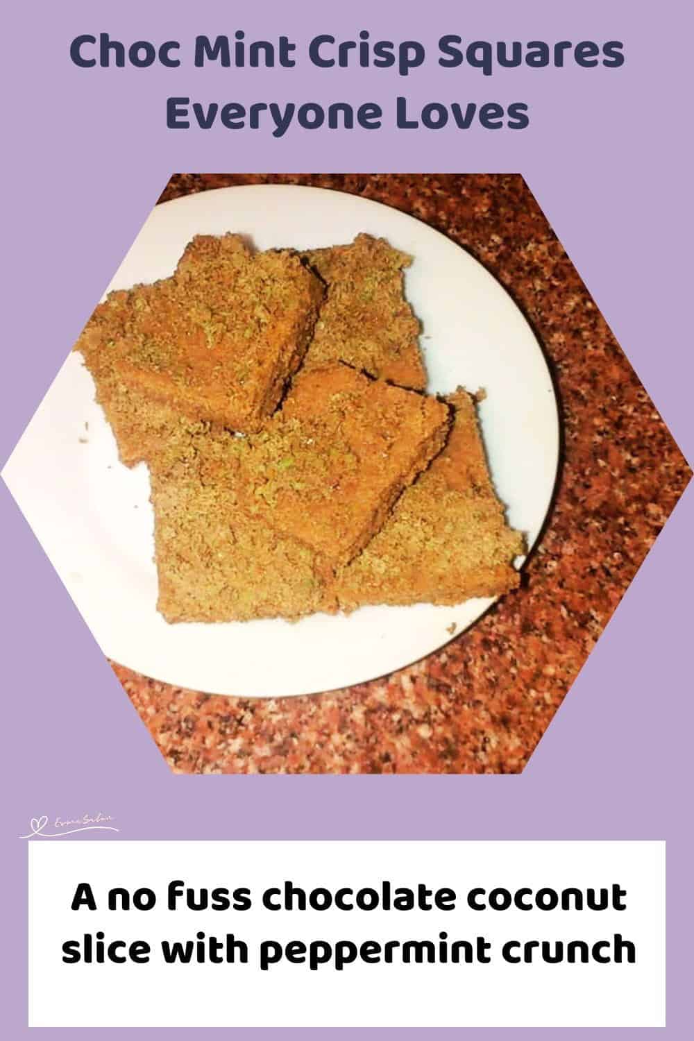An image of Choc Mint Crisp Squares on a white plate