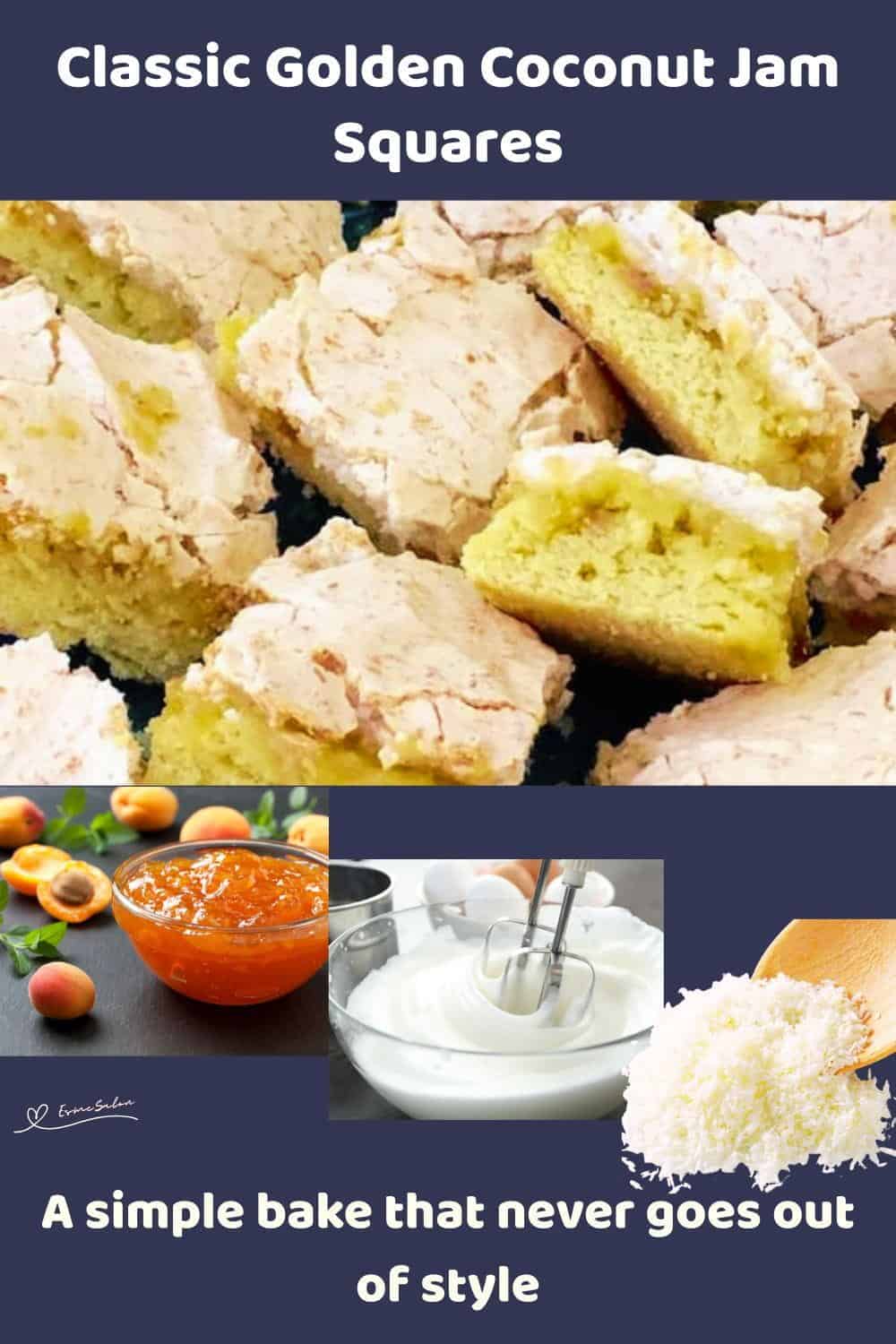 An image of Golden Coconut Jam Squares