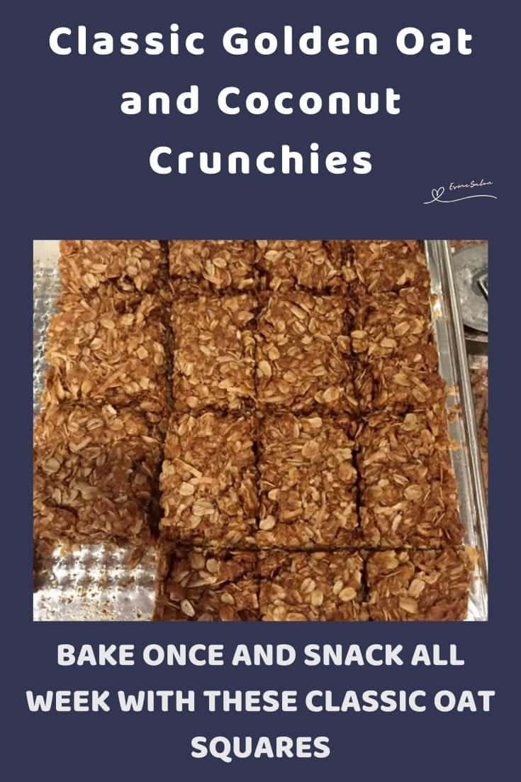 An image of a baking tray with Golden Oat and Coconut Crunchies