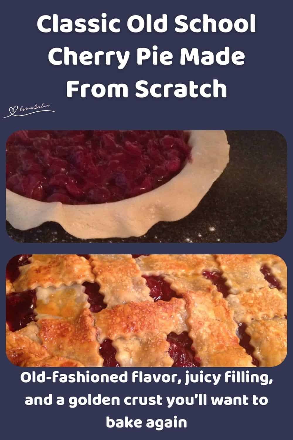 An image of an Old School Cherry Pie with a lattice top