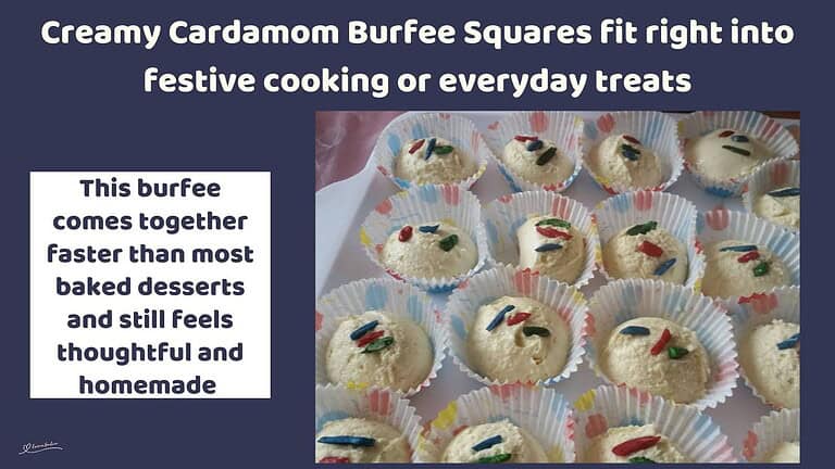 An image of Creamy Cardamom Burfee Squares, an Indian treat