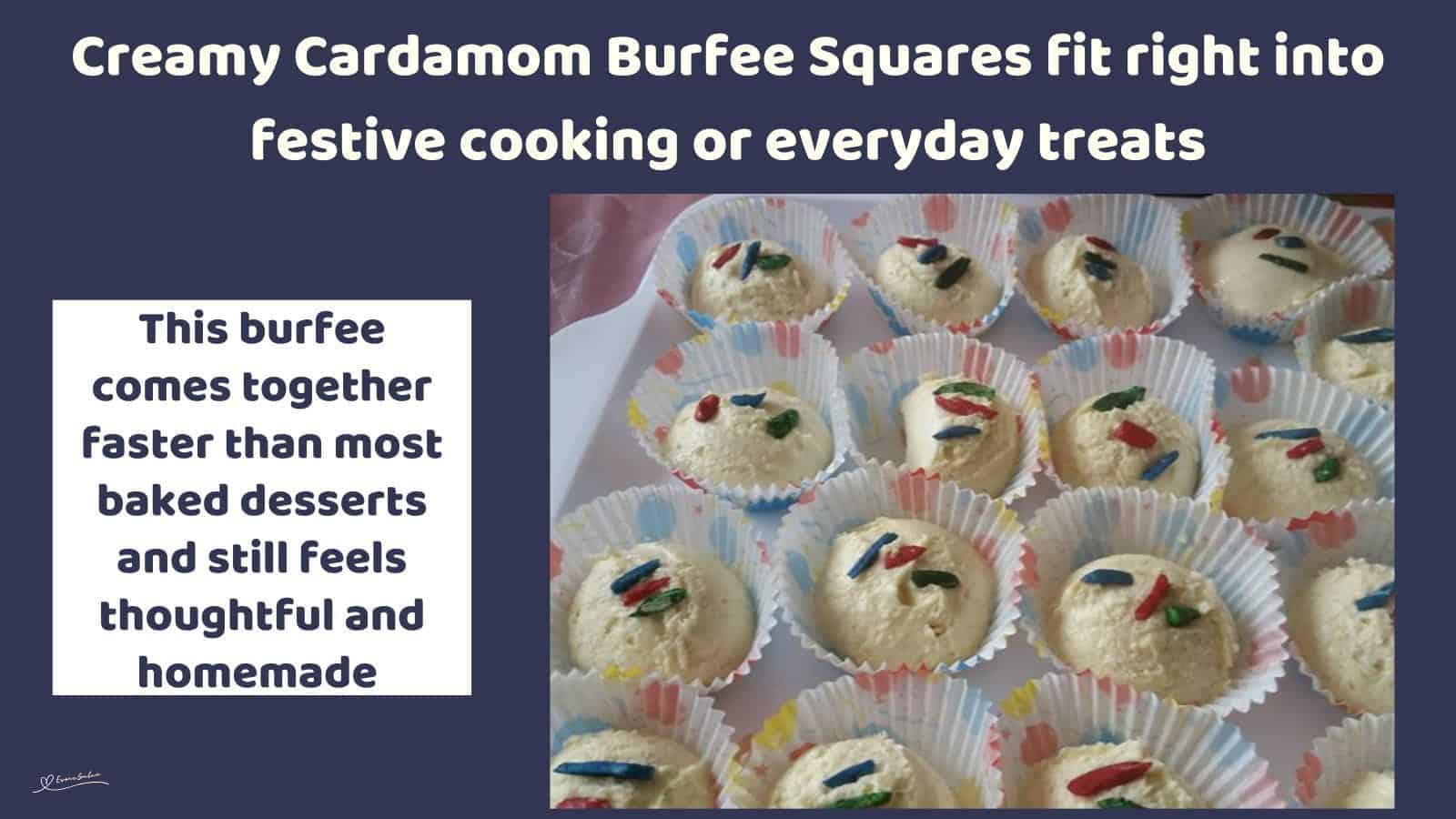 An image of Creamy Cardamom Burfee Squares, an Indian treat