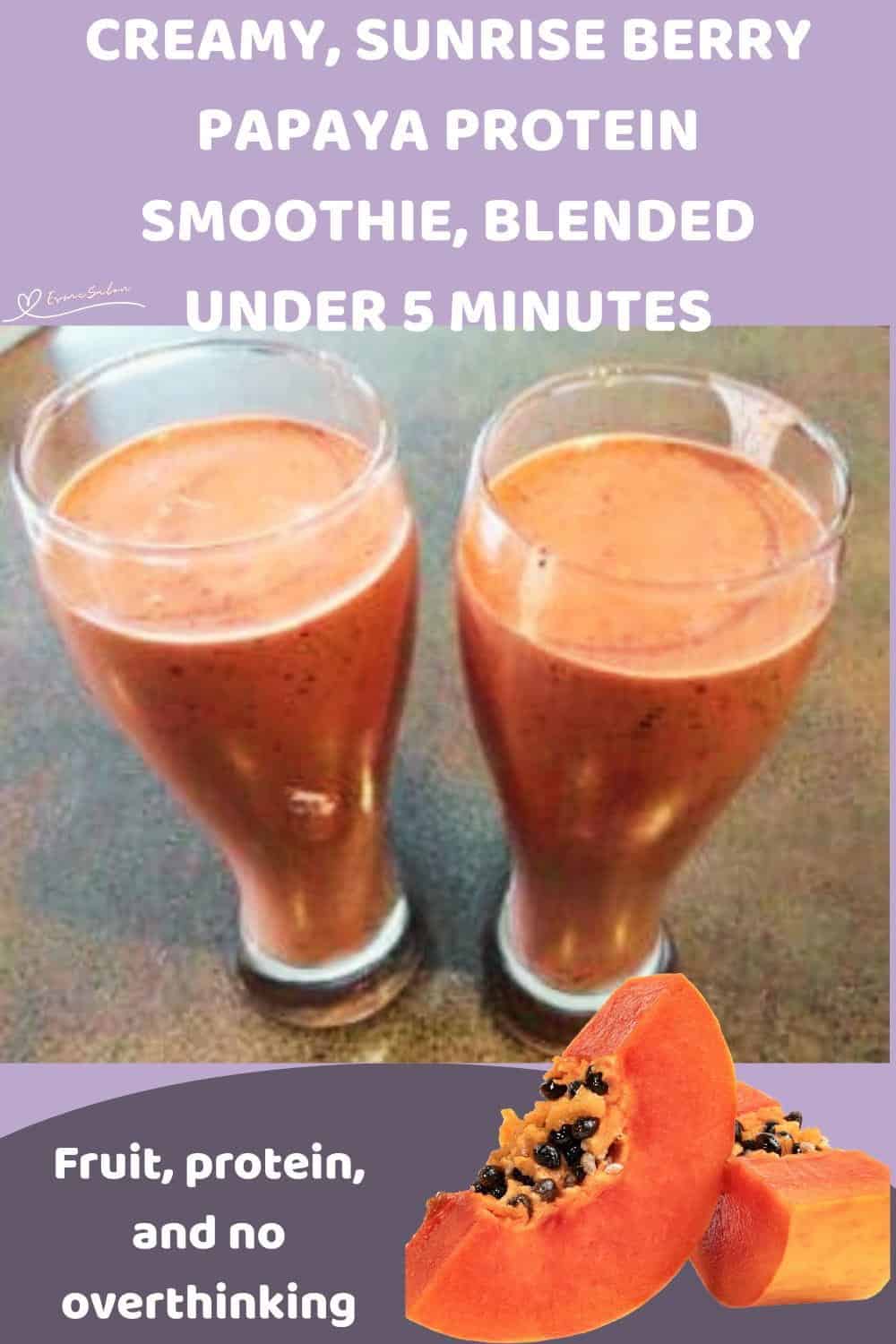An image of a Sunrise Berry Papaya Protein Smoothie