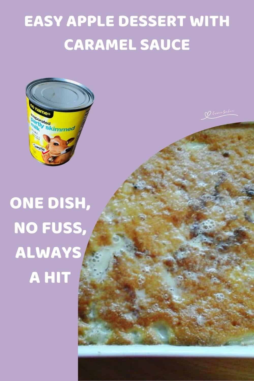 An image of an Apple Pudding Tart with Caramel Sauce