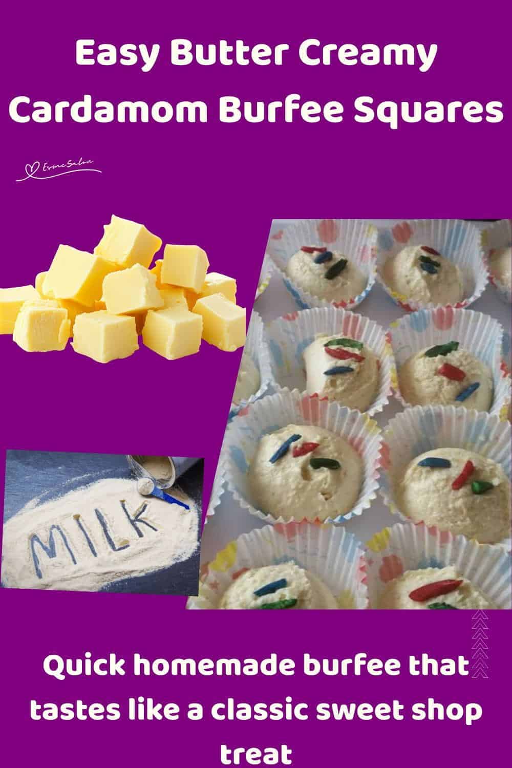 An image of Creamy Cardamom Burfee Squares, an Indian treat