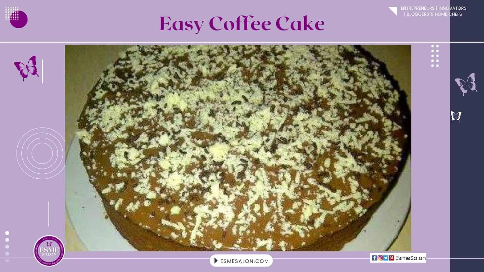 Easy Coffee Cake with bar one topping