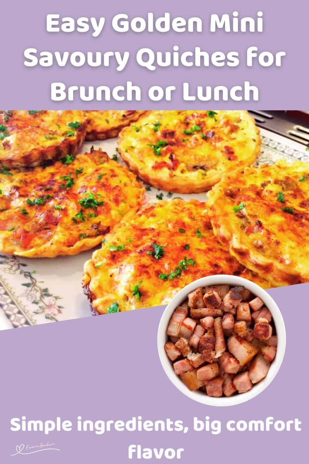 An image of a platter with Golden Mini Savoury Quiches