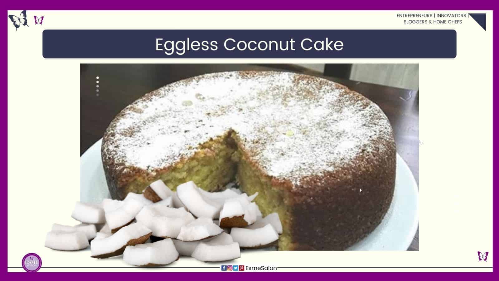 EGGLESS COCONUT CAKE | WHOLE WHEAT COCONUT CAKE | Kurryleaves