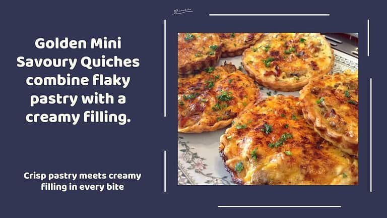 An image of a platter with Golden Mini Savoury Quiches