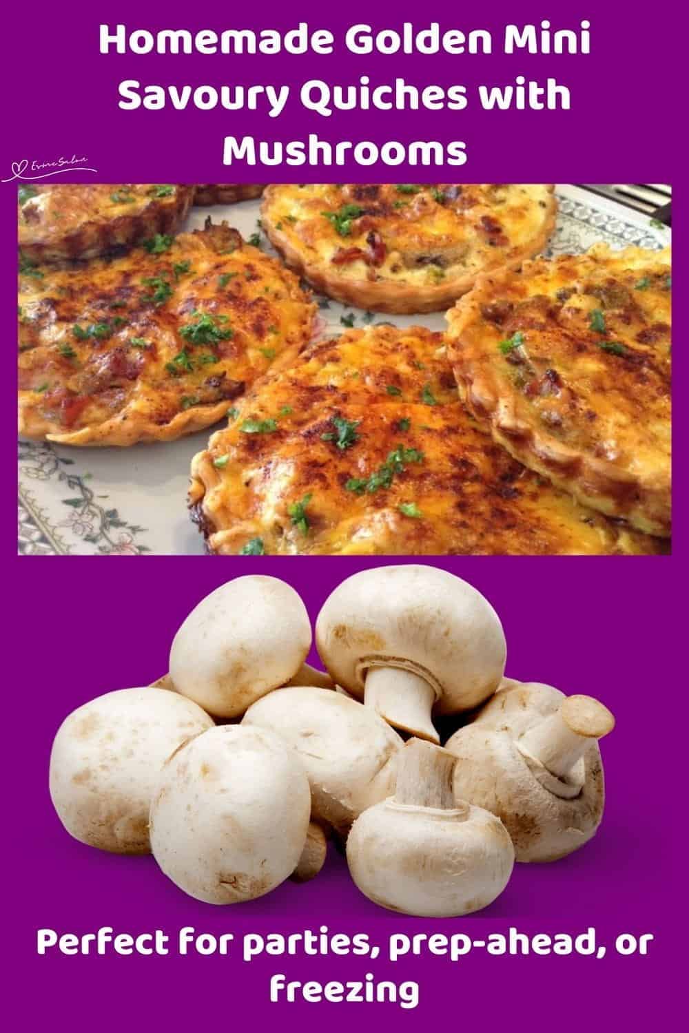 An image of a platter with Golden Mini Savoury Quiches