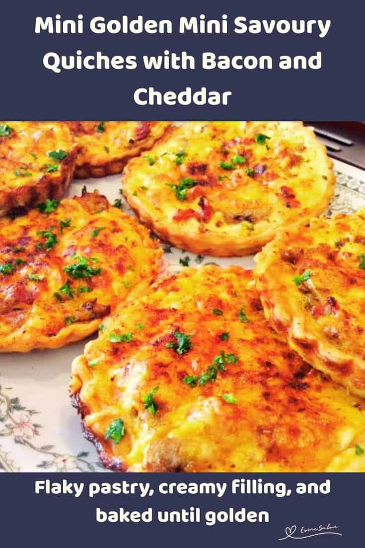 An image of a platter with Golden Mini Savoury Quiches