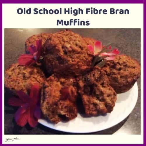 An image of Old School High Fibre Bran Muffins made with oat milk and dates