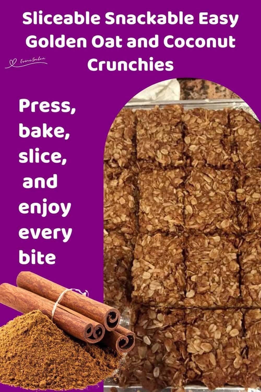 An image of a baking tray with Golden Oat and Coconut Crunchies