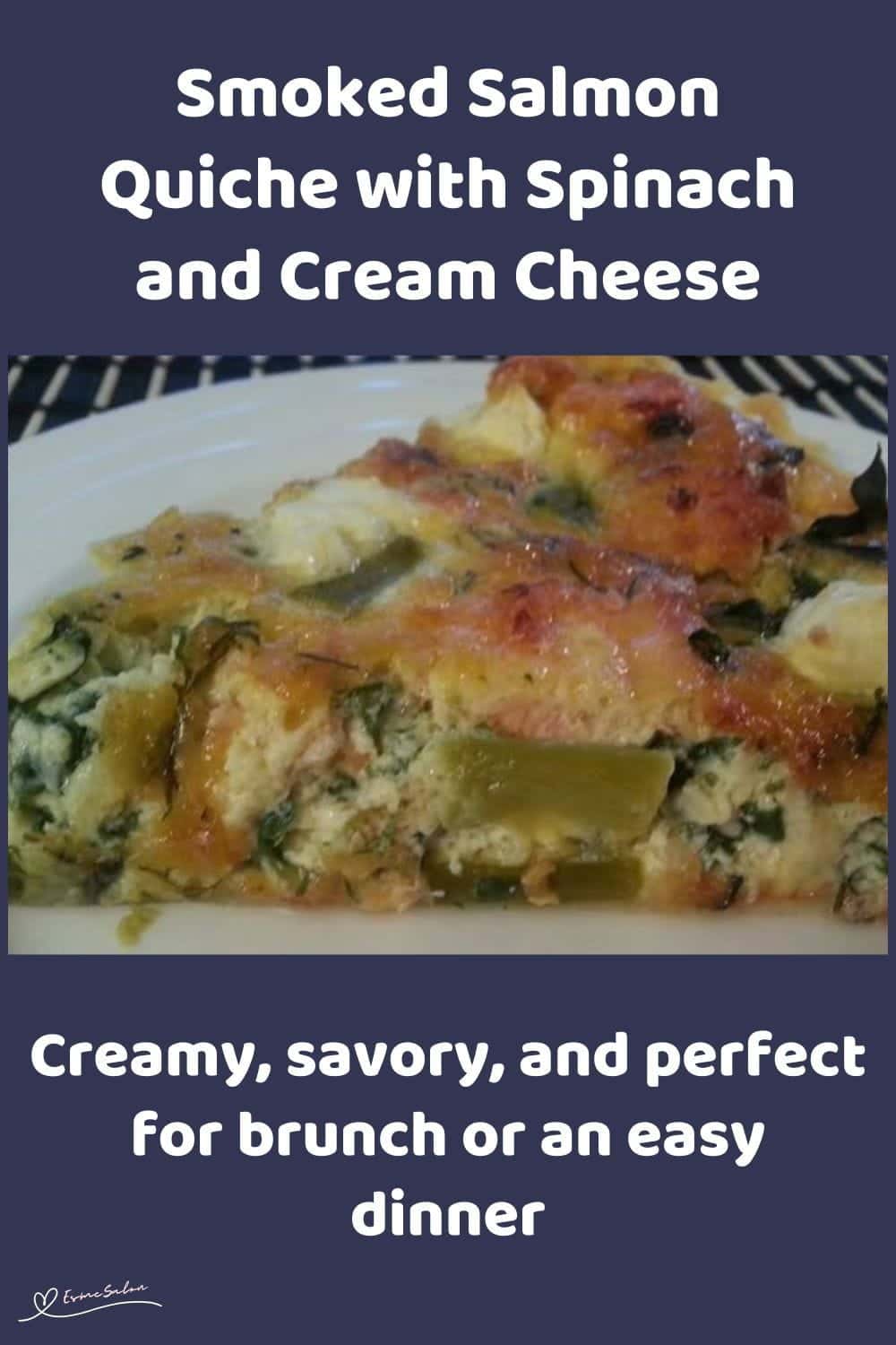 An image of a Smoked Salmon Quiche with Spinach