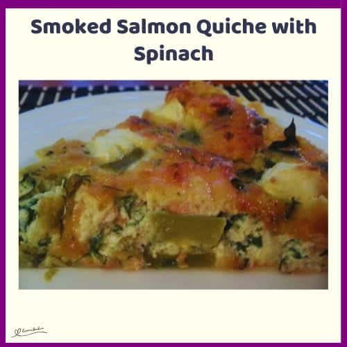 An image of a Smoked Salmon Quiche with Spinach