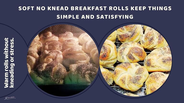 An image of Soft No Knead Breakfast Rolls with seeds