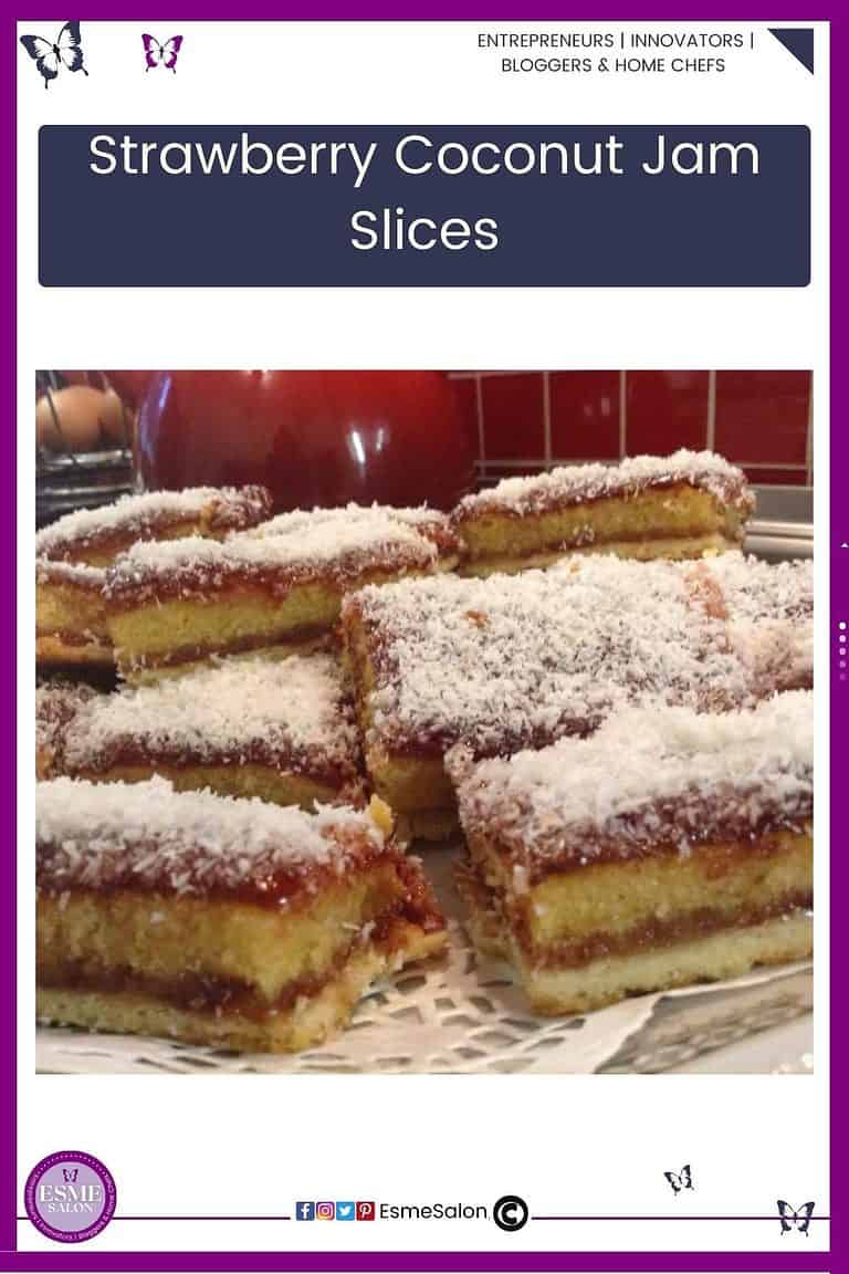 Strawberry Coconut Jam Slices