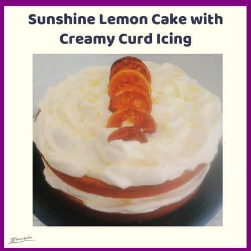An image of a Sunshine Lemon Cake with Creamy Curd Icing