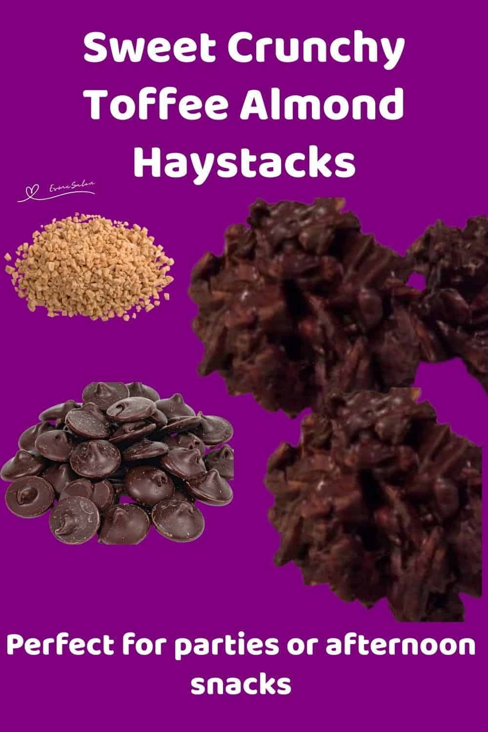 An image of Crunchy Toffee Almond Haystacks
