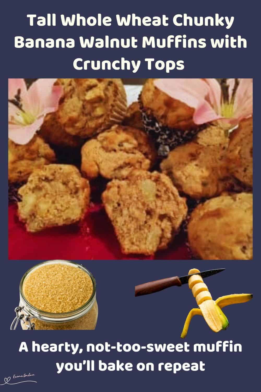 An image of Chunky Banana Walnut Muffins with Crunchy Tops