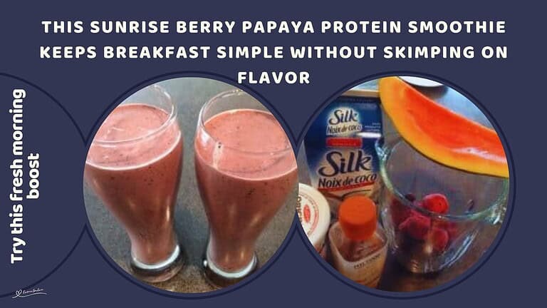 An image of a Sunrise Berry Papaya Protein Smoothie