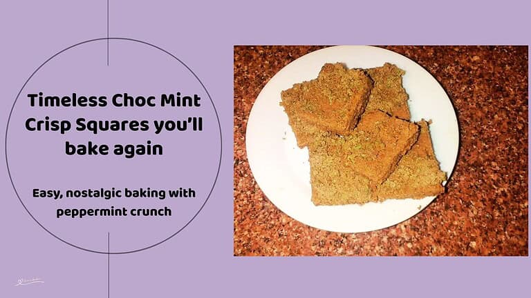 An image of Choc Mint Crisp Squares on a white plate