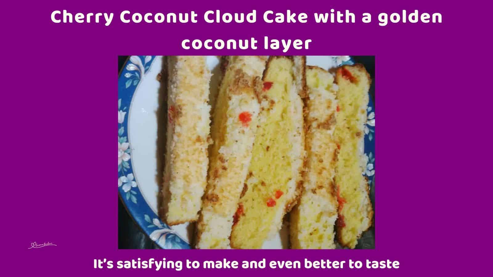 An image of a Cherry Coconut Cloud Cake