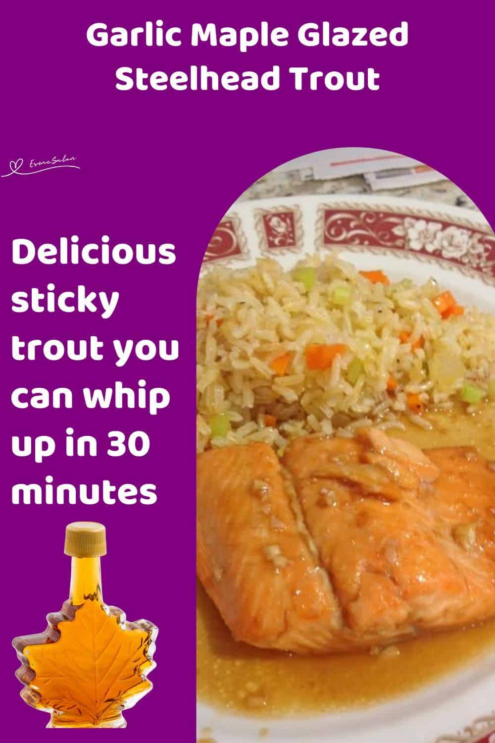 An image of Maple Glazed Steelhead Trout served with rice