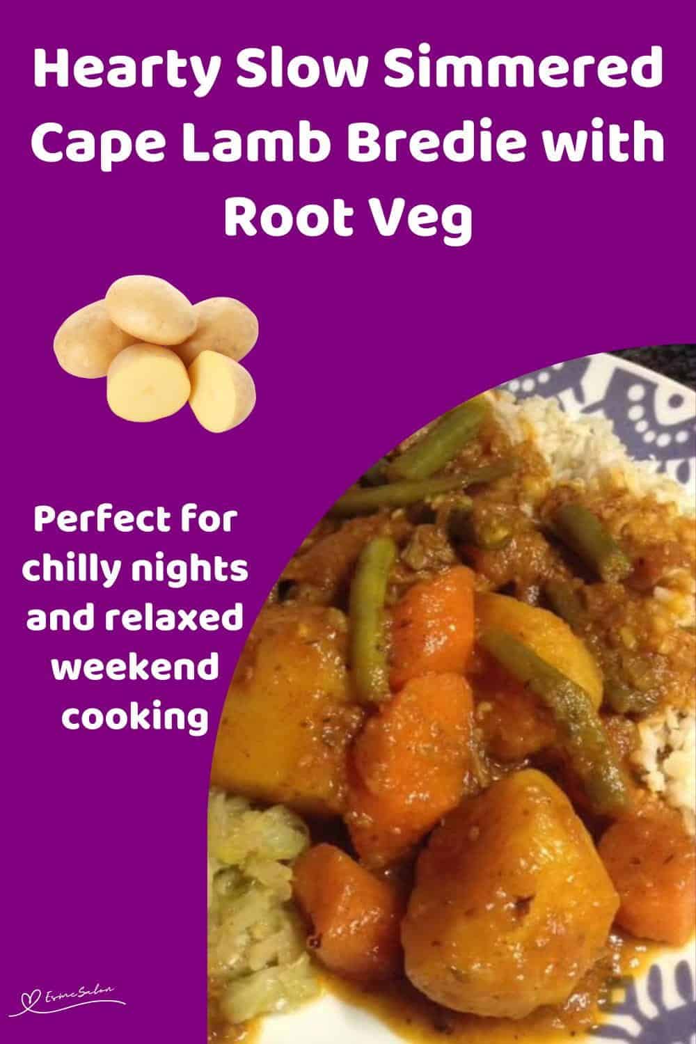 An image of a plate of Slow Simmered Cape Lamb Bredie with root veg