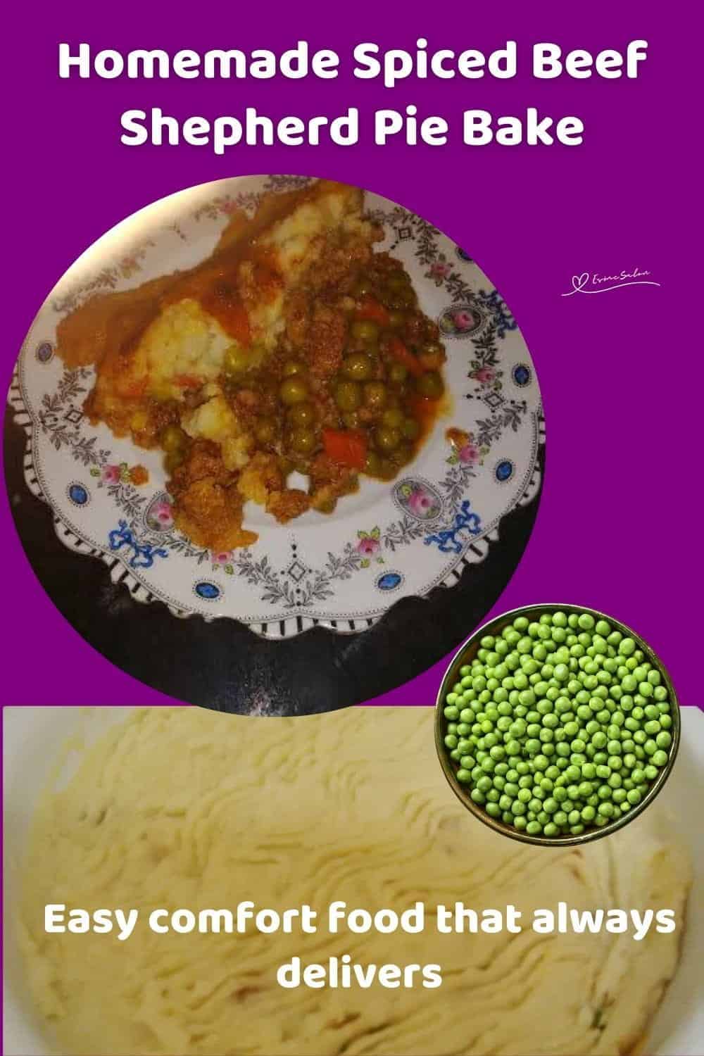 An image of a dish of Spiced Beef Shepherd Pie and also plated