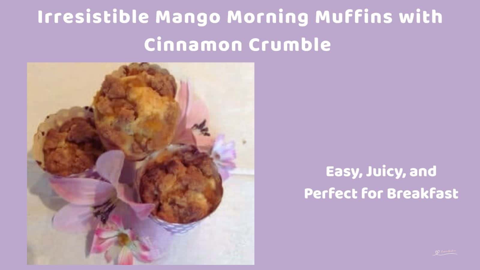 An image of 3 Mango Morning Muffins in large cupcake holders